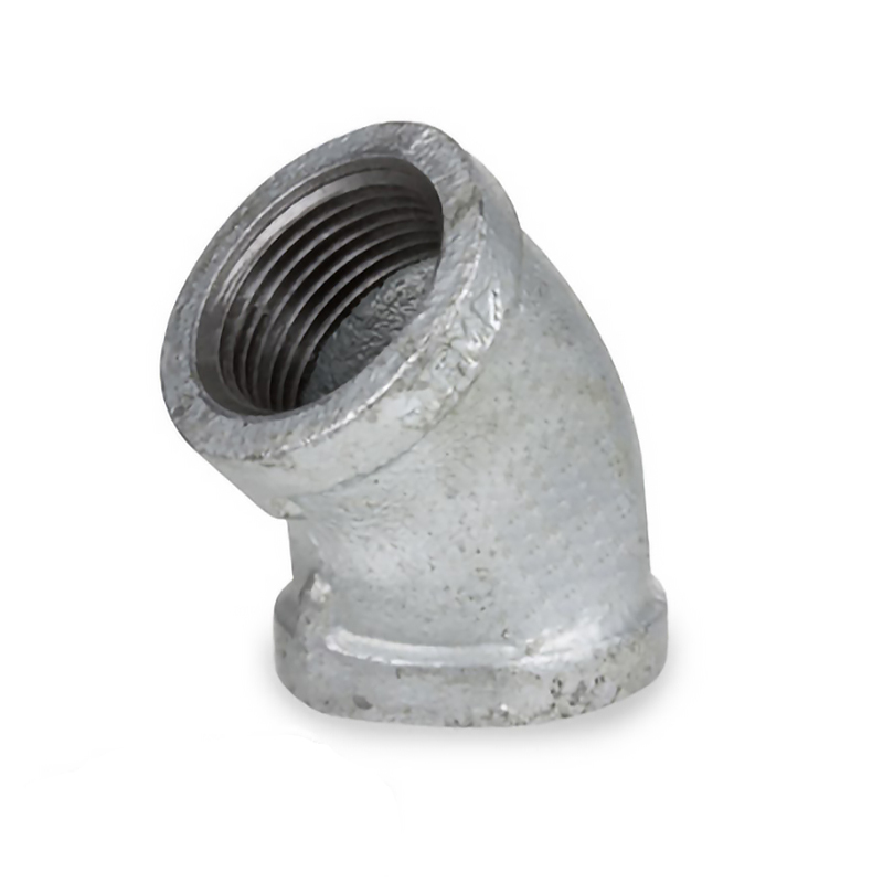 2 in. NPT Threaded - 45 Degree Elbow - 150# Galvanized Malleable Iron Pipe Fitting - ASTM A197, UL/FM Questions & Answers