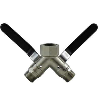 1 in. FIP x 3/4 in. MIP Connection, 250 psi WOG, Full Port, Vented 3 Way Wye Brass Ball Valve Questions & Answers